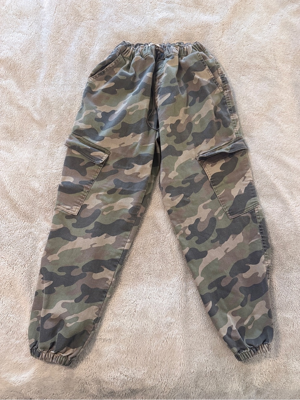 No Boundaries Women's Size L (12-14) Camo Cargo Jogger Pants | Elastic Waist